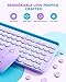 seenda Bluetooth Keyboard and Mouse for iPad, CTU-301 Wireless Multi-Device Connection Bluetooth+2.4G Keyboard Mouse Combo with Tablet Holder for iPad/Macbook/Windows, iOS/Andriod/Phone, Blue & Purple