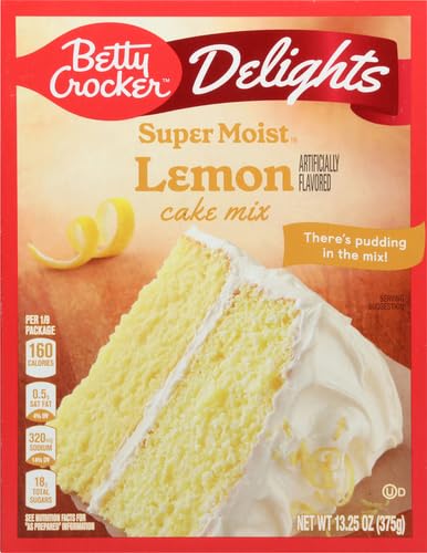 Image of Betty Crocker Delights Super Moist Lemon Cake Mix, 13.25 oz (Pack of 12)