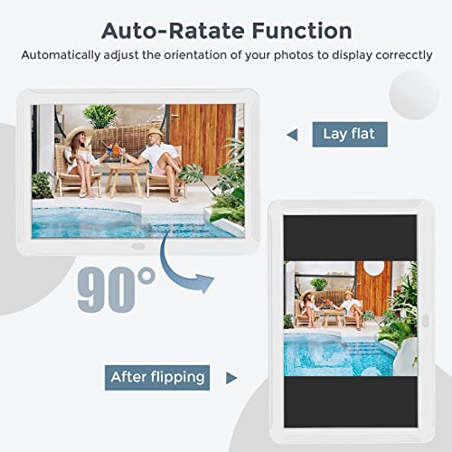 Digital Photo Frame With 8.1 Inch 1920X1080 Fhd Ips Screen - Digital Picture Frames With Remote Control, Slideshow, Picture Preview, Adjustable Brightness, Calendar, Using Sd Card & Usb Drive White #TOP4