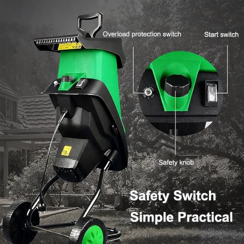Molinillo de jardín y trituradora de madera de 2400W con corte 39mm 8