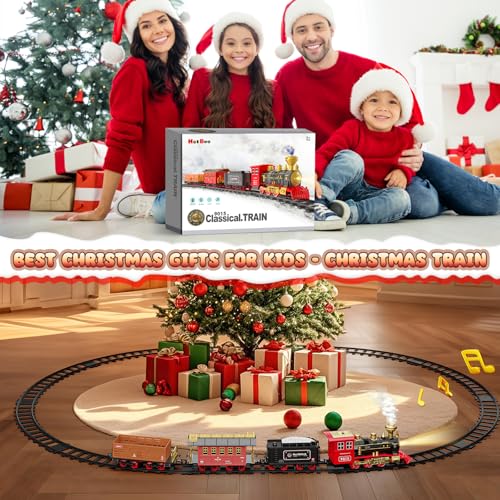 Hot Bee Elektrischer Weihnachtszug mit Dampf für Kinder und den Tannenbaum – Ansicht 5