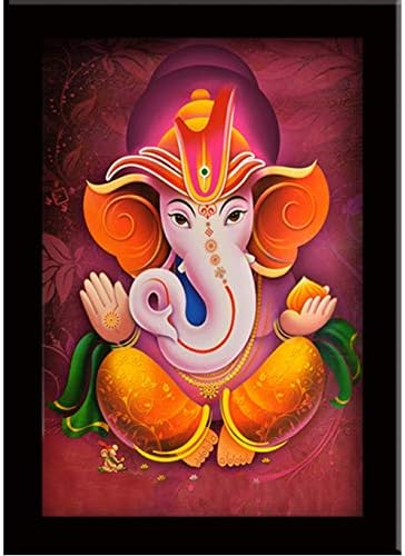 LIFEHAXTORE® Ganesha Art Framed painting | Ready to hang - (Wood, 12inch x 18 inch)