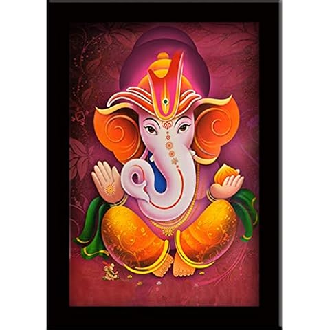 LIFEHAXTORE Xtore Ganesha Art Framed Painting | Ready to Hang (Wood, 12inch x 18 inch) Cover