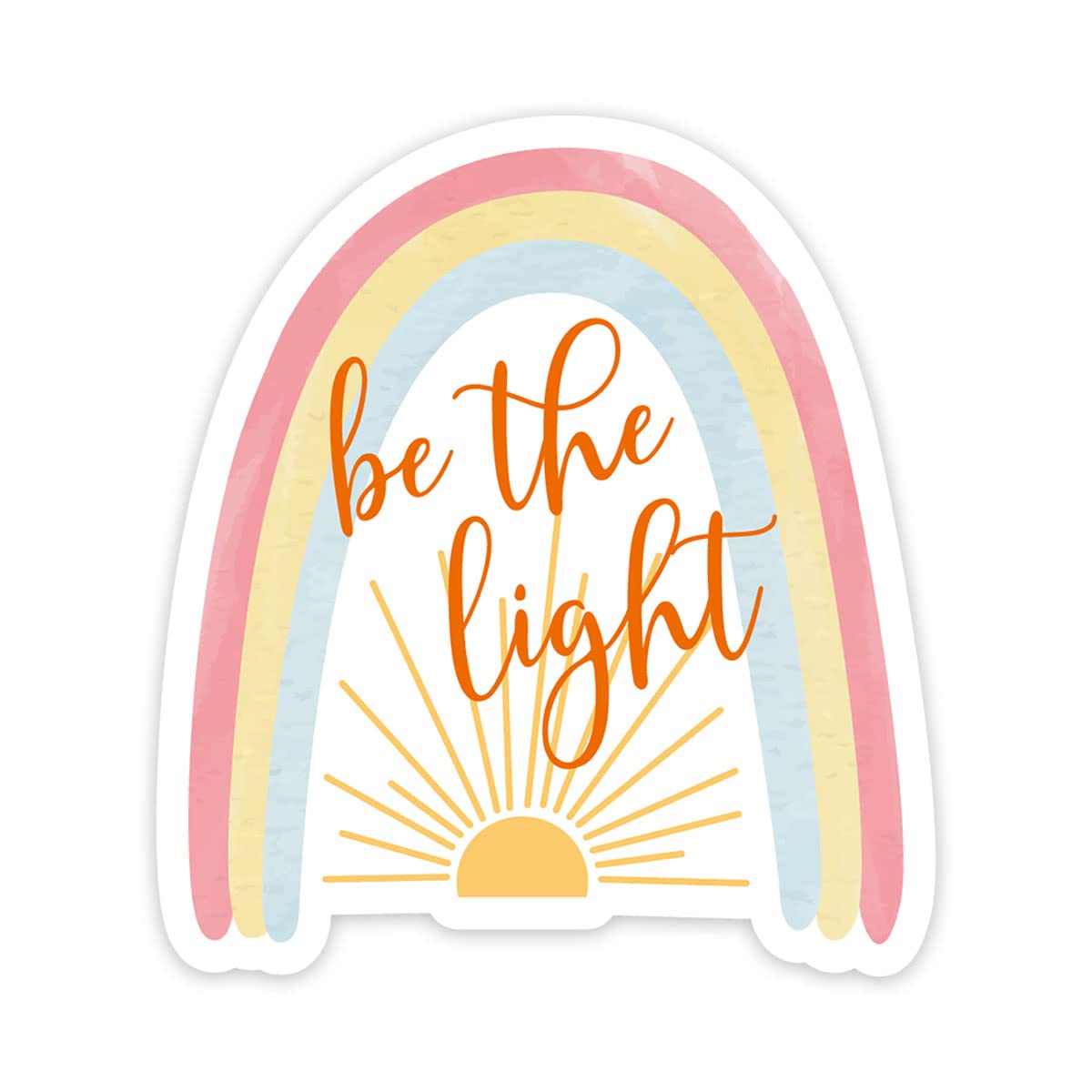 Pegatinas Be The Light Rainbow resistentes al agua para botellas y portátiles