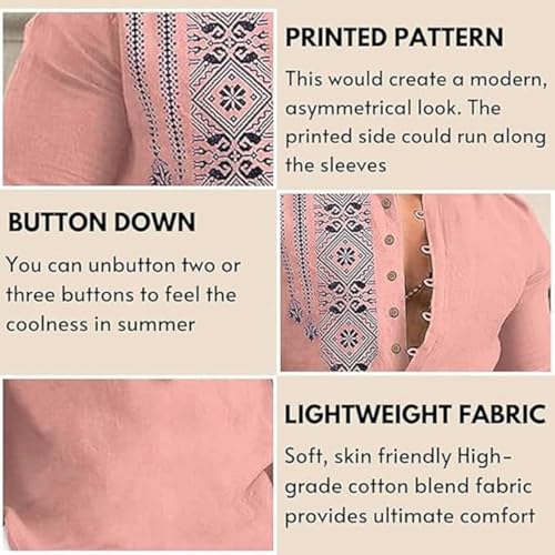 Image of Amazon Brand - INKAST Men's Cotton Blend Mandarin Collar Self One Design Full Sleeve Casual Short Kurta