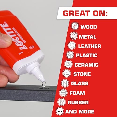 Loctite Extreme Glue, Strong All Purpose Glue for Wood, Metal, Leather, Pastic, & More - Dries Clear - 1.62 oz Tube, 1 Pack - Image 3