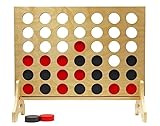 Tailgating Pros Premium Giant Four in a Row with Carrying Case - Jumbo Oversized Outdoor Yard Game - Connect Multiple Pucks in a Row to Win - Many Puck Colors Available!
