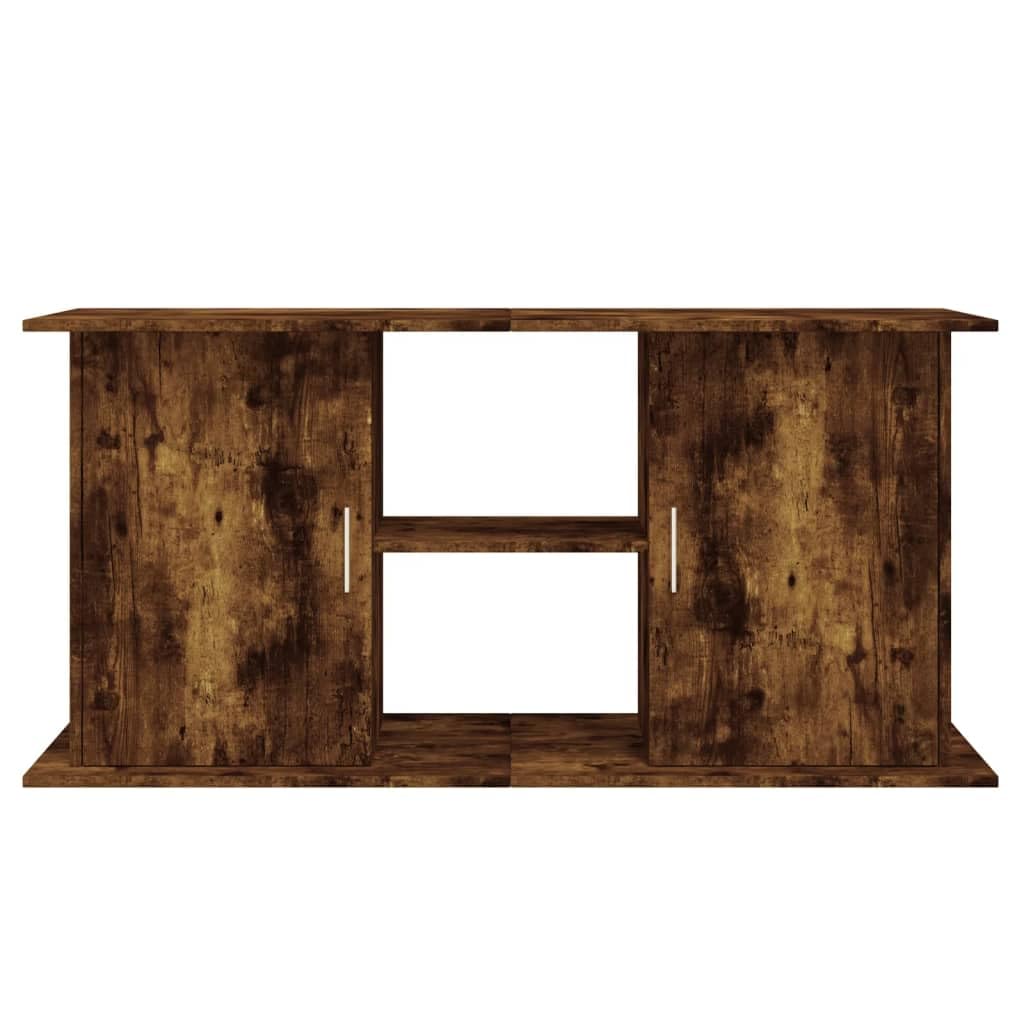 Homgoday Support pour aquarium - Table d'aquarium - Meuble bas - Meuble pour aquarium - Meuble pour terrarium - Chêne fumé - 121 x 41 x 58 cm - Matériau dérivé du bois