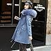Produktbild Daunenjacke Hochwertige Fashion Damen Winterjacke Pelzfutter Warm Thicken Damen Winter Langmantel Parkas Damen Jacken XL Smokyblue