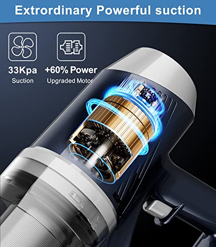 Orfeld Cordless Vacuum Cleaner, 33Kpa Stick Vacuum, Smart Led Touch Screen Cordless Vacuum, Max 60Mins Runtime, 6 In 1 Lightweight Handheld Quiet Vacuum Cordless For Pet Hair, Carpet & Hardwood Floor #TOP3