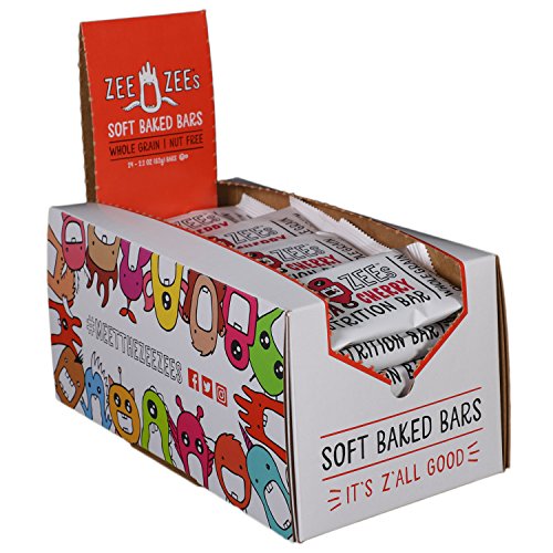 Zee Zees Cocoa Cherry Soft Baked Bars, Nut-Free, Whole Grain, Naturally Flavored and Colored, 2.2 oz Bars, 24 pack
