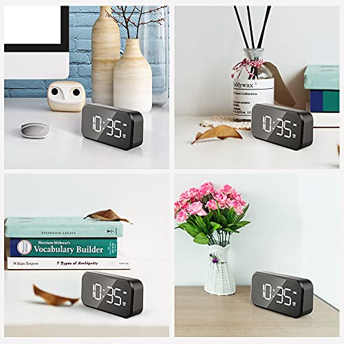 Despertador digital com porta USB para carregamento ajustável de brilho Dimmer LED com display digit