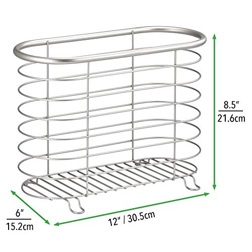 image for mDesign Decorative Metal Farmhouse Magazine Holder and Organizer Bin -