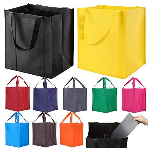 10-Pack Reinforced Handle Heavy Duty Shopping Totes