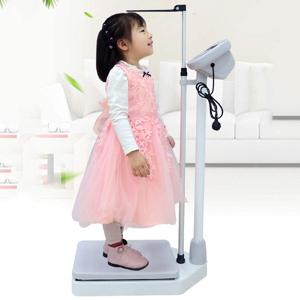 Bilancia per medico professionale, bilancia per altezza e peso, bilancia elettronica digitale ad alta precisione, asta per altezza in lega di alluminio (76-203 cm), display LCD HD