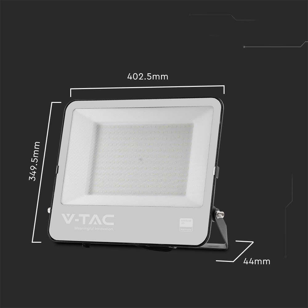 V-TAC Faro LED – alloggiamento nero – Samsung – IP65 – vetro nero + grigio – 200 Watt – 17540 lumen – 6500 K – 5 anni