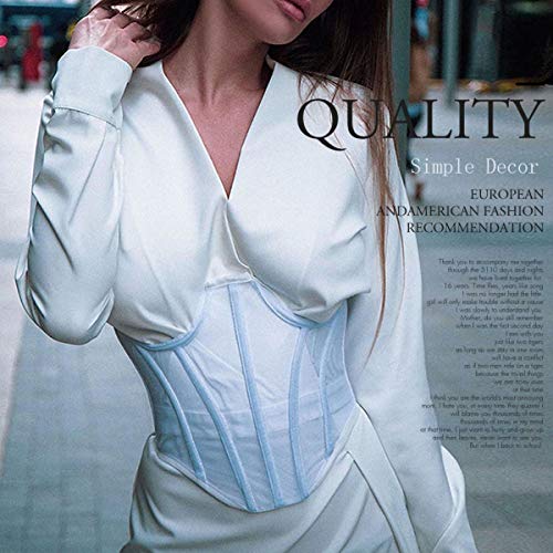 Topmelon Lace Corset Belt Waist Corset Top Women Mesh Open Cup Lace Up Boned Under Bustier Corset Waist Cincher White S #TOP3