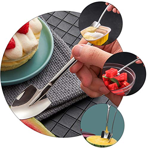 Cabilock Conjunto de 8 peças de colheres de pá de aço inoxidável para sobremesa colheres de café cri