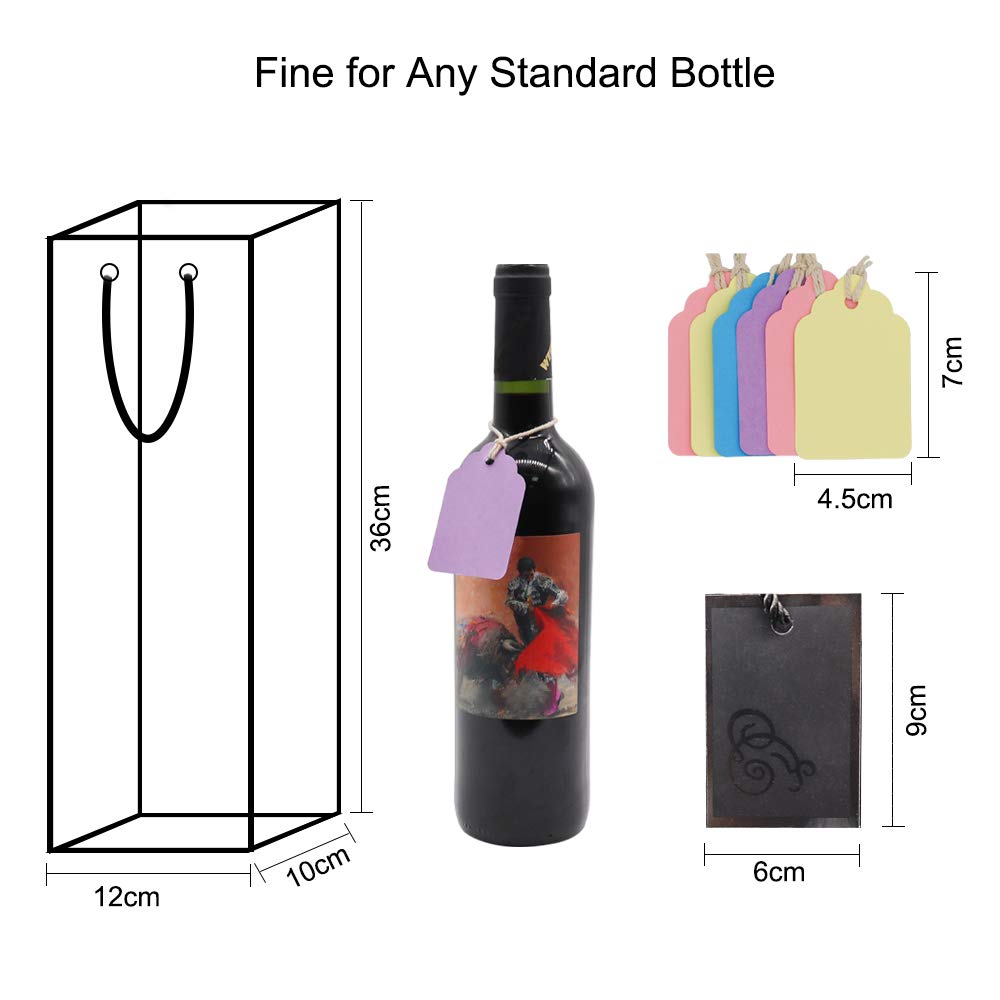Sac Cadeau 20 Sacs Cadeaux Pour Bouteilles De Vin/Champagne - Noir - 9