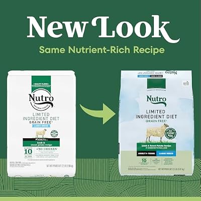 Nutro Limited Ingredient Diet Adult Large Breed Dry Dog Food, Grain Free Dog Food Dry Lamb & Sweet Potato Kibble, 22 lb. Bag