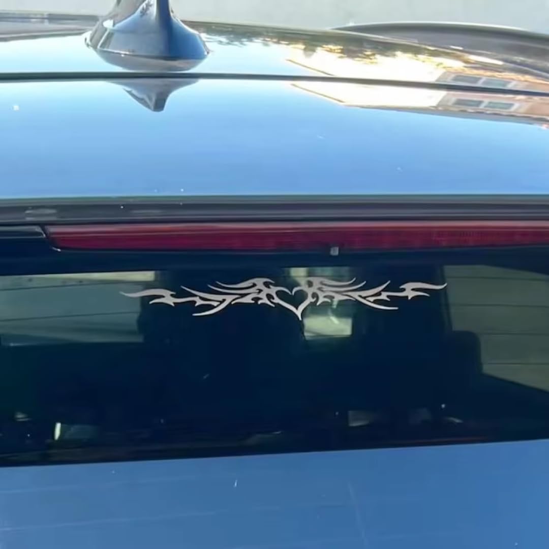 Naklejki samochodowe na Fire Heart Wings Naklejki dekoracyjne do samochodu osłona okienna Die Cut Tuning Auto Bumper Decals Accessories