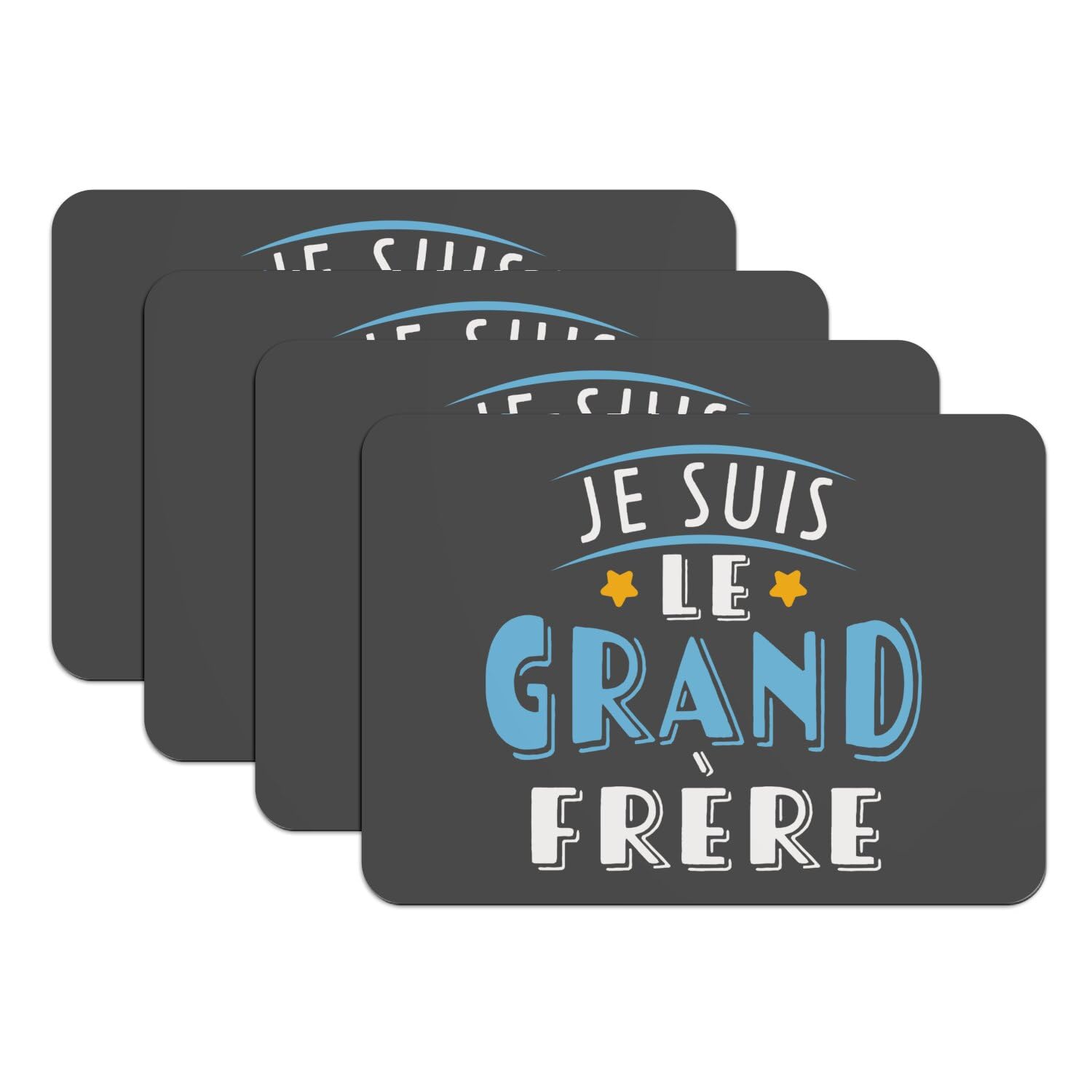 Set de table dessous caoutchouc noir enfant grand format fils famille