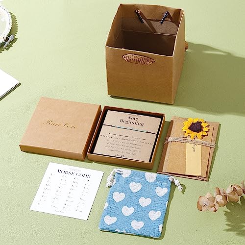 RareLove New Beginning Gifts for Women Morse Code Beaded Bracelet,Inspirational Encouragement for Friends,Divorce Breakup Get Well Gifts,Waterproof Secret Message Bracelets Tiny Pony Seed4