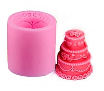 Cake Shape Candle Molds I 3D Fondant Pillar Silicone Plaster Epoxy Mould I for DIY Handmade Chocolate, Cake Decor, Aromatherapy, Soap, Resin Art Craft Making, Home Party Decoration