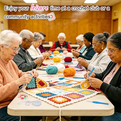 Image of Katech Crochet Kit for Beginners, 50 Pattern Granny Square Crochet Kits for Adults Beginner Learn to Crochets w /Video Tuturials, Knitting Kit w /1378yds Yarn for Crocheting Blanket or Shawl