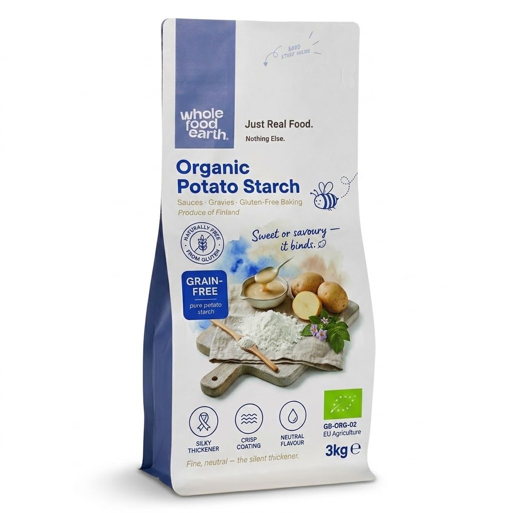 Wholefood Earth Organic Potato Starch – 3kg | GMO Free | Vegan | Certified Organic