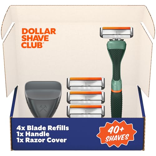 Dollar Shave Club | Travel Shave Set | 4 Swift Rinse Refill Cartridges, 1 Handle (Green), 1 Razor...