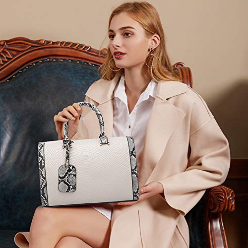 Kennedy Us Women Large Pu Leather Snake Tote Handbag Snakeskin Hobo Single Shoulder Bag, Silver-Gray #TOP4