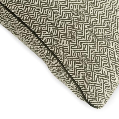 Housse de coussin haut de gamme herringbone vert olive 60x40cm - 5