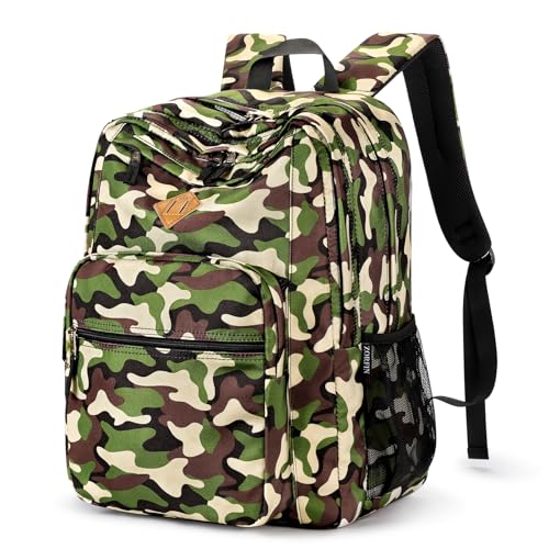 Image of ZORFIN 26L Backpack for College, and Travel: Water Resistant Bookbag - Buckshot Camo