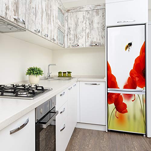 Vinilo para nevera de amapolas 60x180 cm Tulup adhesivo decorativo de cocina 4