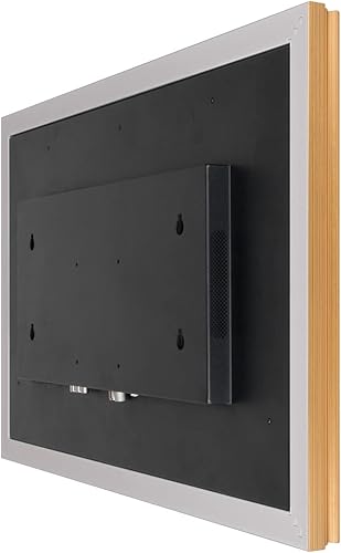 Miniatura 4 de Soulaca Espejo inteligente de 27 pulgadas con marco de color marfil antiguo, resistente al agua, IP65, spa, chimenea, montaje en pared, decoración