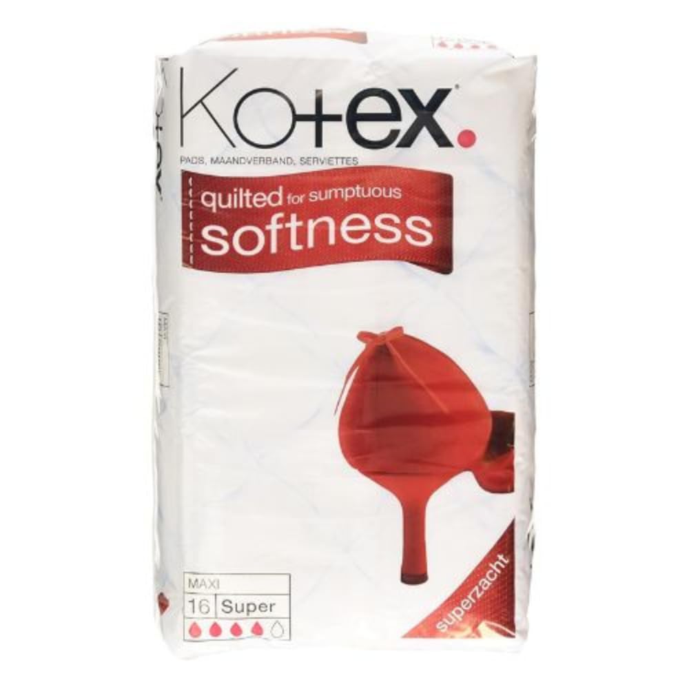 Kotex Maxi Super Sanitary Towels Quilted for Softness Super Protection16 Pack | Garnier Pomogrante Face Mask (4)