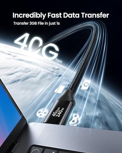 Image of Silkland USB4 for Thunderbolt 4 Cable 5FT, 40Gbps, 240W Charging, 8K@60Hz