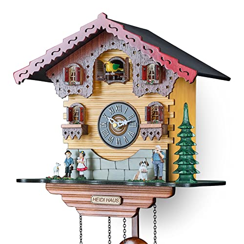 TIMEGEAR Cuckoo Wall Clock with Quartz Movement and Night Mode in Traditional German Style - Image 6