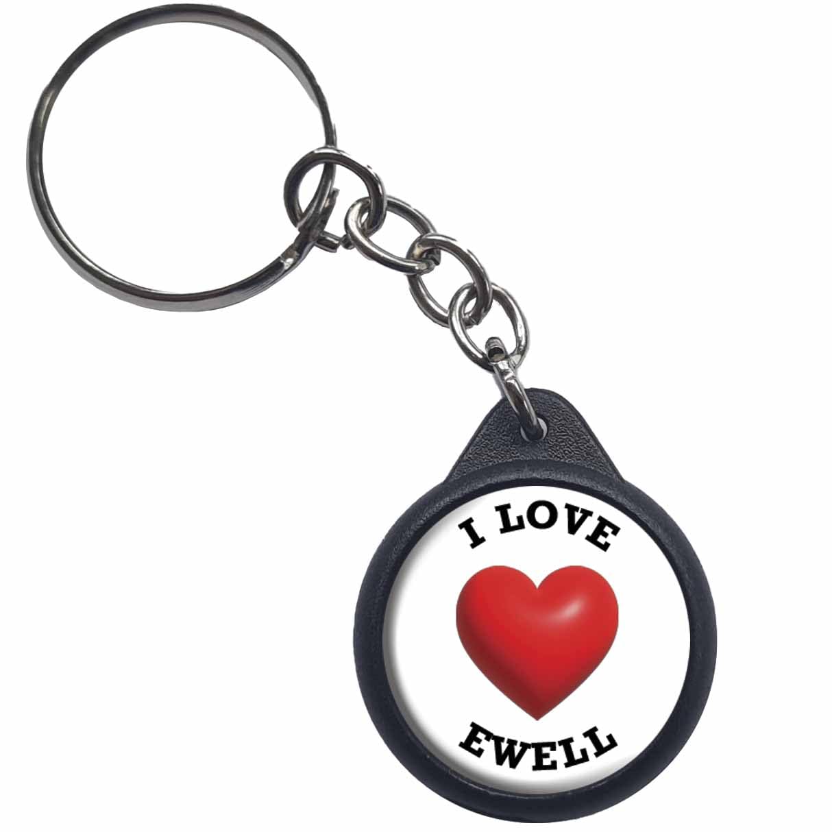 Ozorath I Heart Love Ewell Keyring Keychain With Trolley Coin