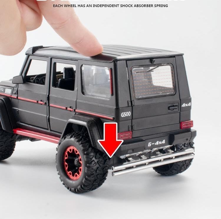 Image of Invite Enterprise Exclusive Alloy Metal Pull Back Die-Cast Car 1:24 Big Mercdes Amg G500 Diecast Metal Pullback Toy Car With Openable Doors,Light Music Boys Gifts Toys For Kids(Black)
