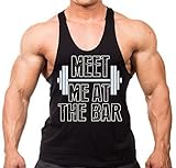 Meet Me At The Bar Bodybuilding Stringer Tank Top Y Back XS-2XL