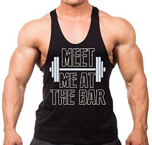 Meet Me at The Bar Bodybuilding Stringer Tank Top Y Back XS-2XL