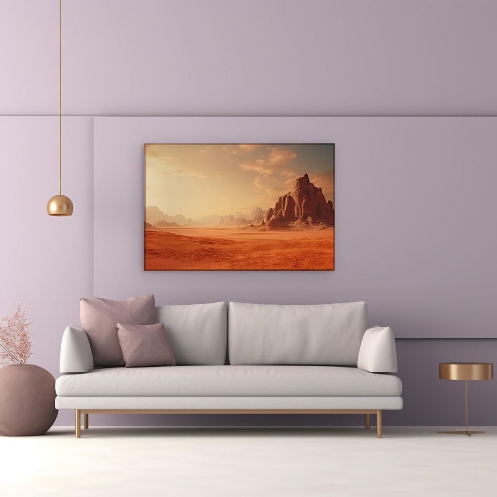 Canvas for Living room. Desert Majesty: A Dance of Color in the Arid Wilderness, 27 x 18 inch Canvas Wall Art - Contemporary Masterpieces - Modern Home Decor