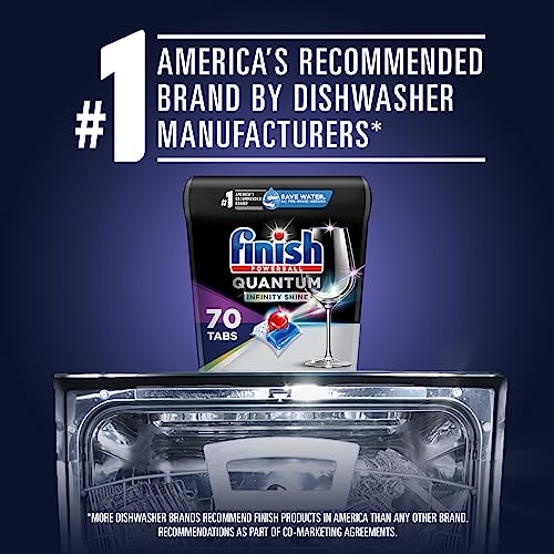 Set: Finish Quantum Shine 70 Count Dishwasher Detergent Powerball Our Best Ever Clean & Shine Dishwashing Tablets - Dish Tabs & Finish In-Wash Dishwasher Cleaner Clean Hidden Grease & Grime 3 Count #TOP4