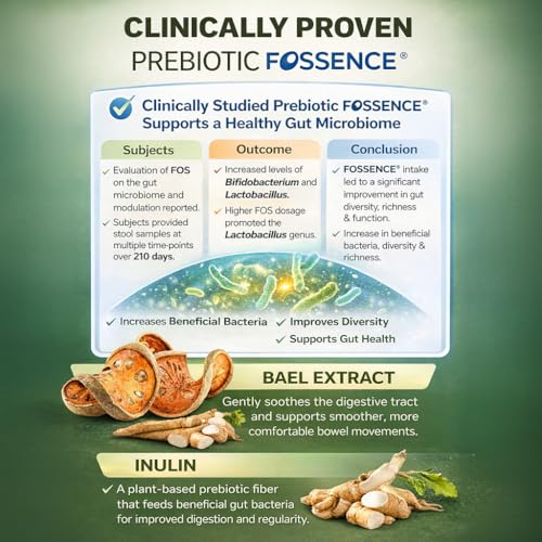 Image of YuGut Prebiotic 4 in1 Fiber Supplement Powder For Gut Cleanse And Digestion Wellness | Powdered By FOSSENCE, Bael, Inulin | Reduce, Bloating, Acidity & Constipation Reliefs | Plant Based, No Added Sugar (15 Servings) 150g