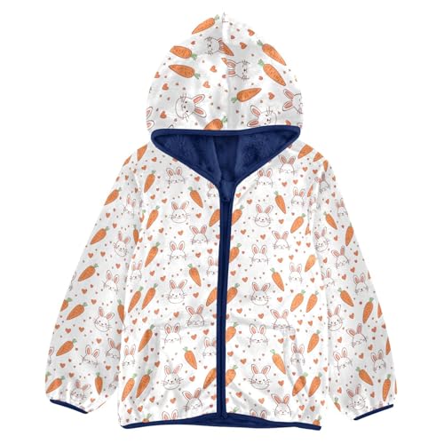 Cute Rabbit Carrot Boys Fleece Coat,Children's Zip-Up Hoodie Jacket,Baby Warm Fashion Outerwear 3-10T,A113399