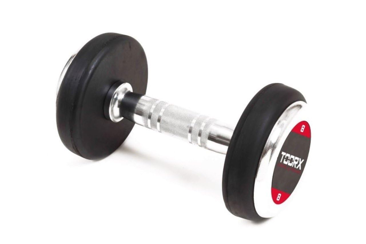 Toorx Manubri Professional Gommati 28Kg, DUMBBELL, Nero, Knurled Grip