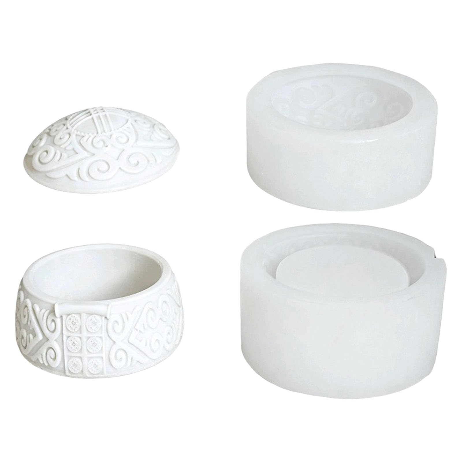 Xjdzineq Resin Jar Silicone Mold with Lid Multifunctional Silicone for Making Container Jewelry Jar Dishwasher Safe Mold with Lid
