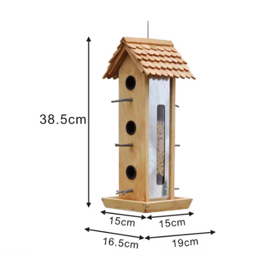 Karmnik dla ptaków Wild Bird Feeder Hangende Vogels Kantine Blokhuis Vorm Vogelvoer Zaadkoffer met Staaldraad voor Balkon Gazon Tuin